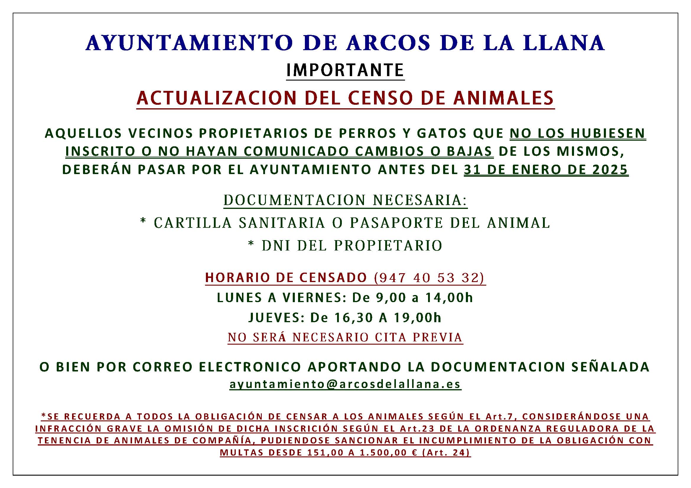 Actualización Censo Municipal de Animales