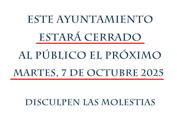 Cierre al publico oficinas del ayuntamiento