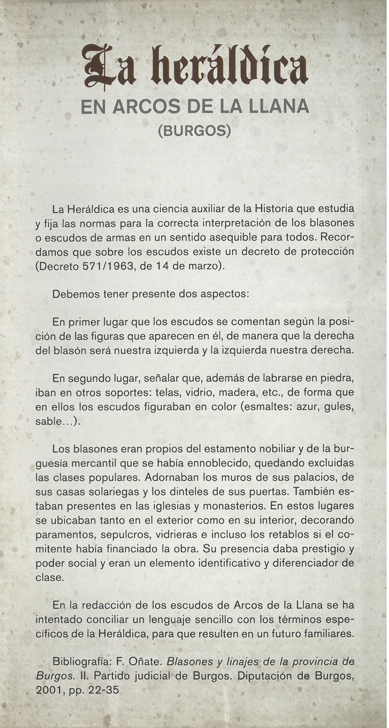 La Heráldica de Arcos de la Llana